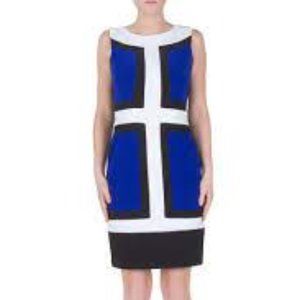 Joseph Ribkoff Black/Vanilla/Royal Sapphire Dress Style 172010